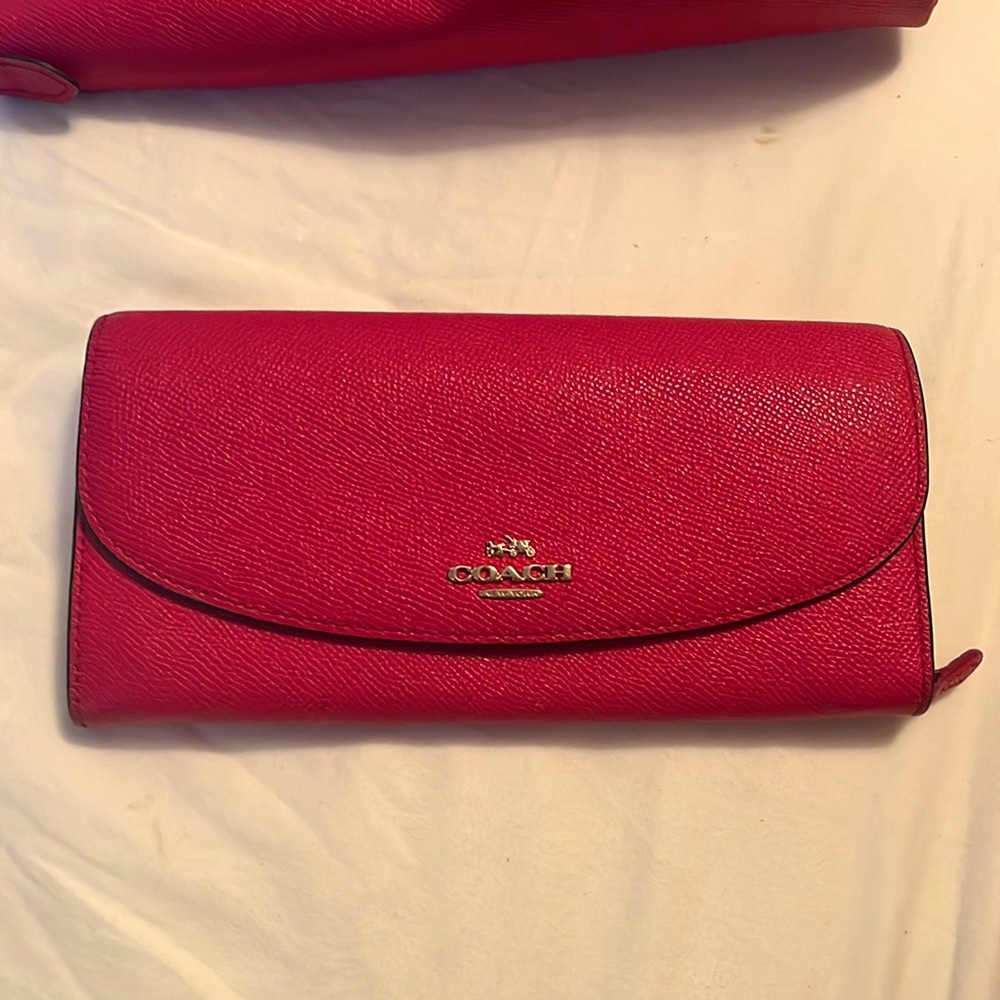 Coach Wallet- Pink crossgrain